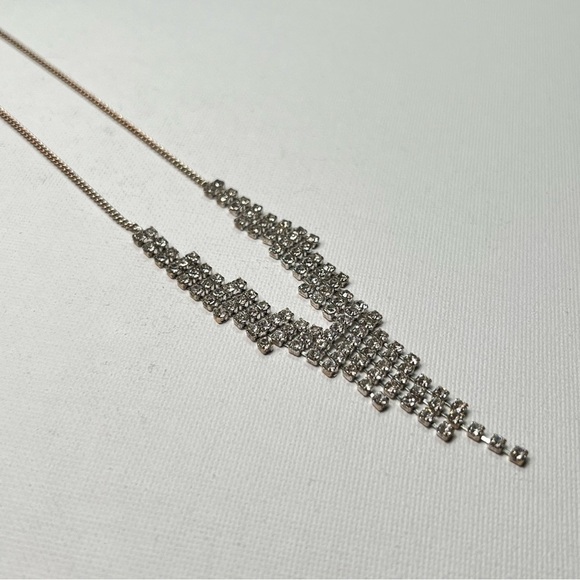 VINTAGE Claire's Silver Tone Graduated Chandelier Necklace - Picture 5 of 6